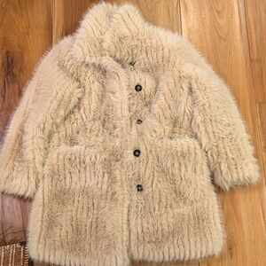 Apparis womens Faux Fur coat  in Cream size S